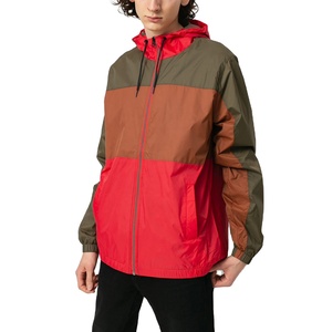 Color Block Zipper Hooded Men Windbreaker Jacket Breathable <b>Mesh</b> Lining Casual Outdoor Nylon Windbreaker Jacket - Product Image 3