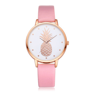 1246 Montre-bracelet à quartz décontractée pour femmes et jeunes filles, motif ananas mignon, avec aiguilles - Product Image 3