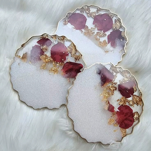 Resin <b>Coaster</b> <b>Set</b> For Hotel Room Coffee Table Decorative Drink Accessories - Product Image 1