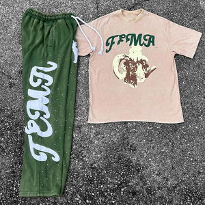 เสื้อยืดพิมพ์ลาย Dtg เสื้อยืดโอเวอร์ไซส์พิมพ์ลายกราฟิกเสื้อยืดพิมพ์ลายเทอร์รี่บ็อกซี่สำหรับฤดูร้อน - Product Image 1