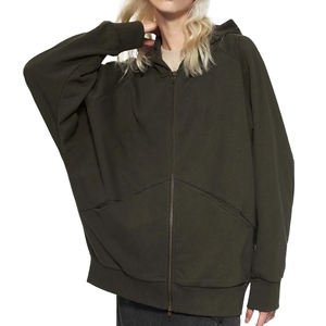 Sudadera con Capucha Personalizada con Logotipo, Material de Algodón, Diseño de Manga Murciélago, Cálida, Resistente al Viento, Moderna, con Cierre y Hombros Caídos para Hombre - Product Image 3