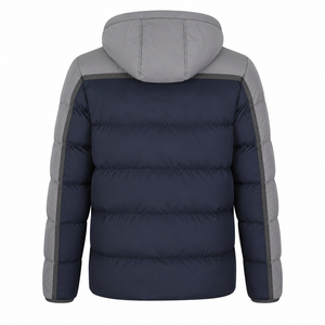 Men's Eco-friendly Thick Puffer <b>Jacket</b> Front Solid Windproof Zipper Closure Casual <b>Winter</b> Wear Regular Fit Polyester Wadding - Product Image 3