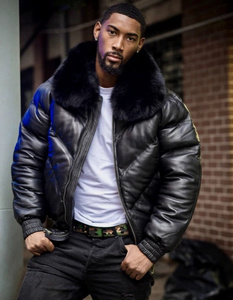 Chaqueta Bomber de Nuevo Estilo, Transpirable, Resistente al Viento, Reversible, Lista para el Invierno, con Cuello Camisero, Decoración de Piel de Zorro, Cierre de Cremallera, Cosido a Máquina - Product Image 2