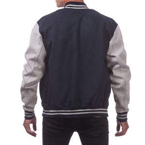 Wholesale Custom Varsity Jacket OEM Manufacturer Private <b>Label</b> Supplier Bulk Production Contrast Sleeve Baseball Jacket - Product Image 4