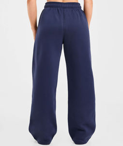 Pantalones deportivos de invierno para mujer, de cintura media, holgados, bordados, de forro polar, con frente plano, lisos, gruesos y cálidos, informales, para gimnasio - Product Image 5