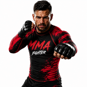 เสื้อรัดกล้ามเนื้อ MMA แบบสั่งทำพิเศษ ผ้ายืดสแปนเด็กซ์/โพลีเอสเตอร์ แห้งเร็ว ระบายอากาศดี ผลิตจากโรงงานโดยตรง พิมพ์ลายแบบ Sublimation สำหรับ BJJ ยิวยิตสู โนกิ - Product Image 1