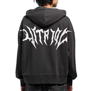 Sudadera con Capucha de Alta Calidad, Tejida a Medida, 400 g/m², Estilo Vintage, Estampado Lavado, Corta, para Hombre, Ropa Urbana, Estilo Hip Hop - Product Image 5