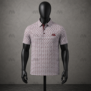 Chemise d'été tricotée pour homme à manches courtes, imprimée, en polyester/coton, à bouton unique, respirante, séchage rapide, anti-plis, personnalisable ODM - Product Image 1
