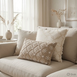 Floral Print Decorative <b>Throw</b> Pillow Soft Washable Fabric Square <b>Quilted</b> Zipper Closure for Home Sofa - Product Image 2