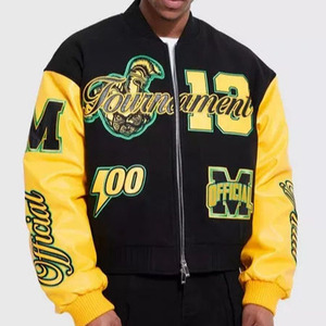 แจ็คเก็ตบอมเบอร์ Urban Edge Varsity พร้อมปกผ้าแคนวาส ซิปด้านหน้า แต่งขอบผ้าริบถัก ใส่ได้สองด้าน เป็นมิตรต่อสิ่งแวดล้อม - Product Image 1