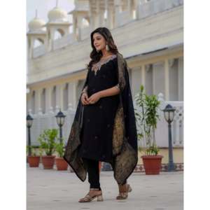Ensemble Kurti Pantalon Dupatta pour femmes - Tenue élégante en trois pièces - Product Image 4