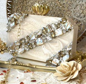 Handmade Resin Clutch with Metal Handle and Flower Embellishments <b>Unique</b> Resin <b>Handbag</b> with Intricate Floral Design - Product Image 6