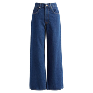 Jean en denim taille basse à jambe large pour femme, décontracté, longueur intégrale, délavé clair, écologique, couleur unie, coupe ample, style hiver - Product Image 4