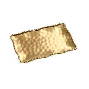 Accessoires pour la maison, plateau décoratif, plat de luxe, décoration de dessert, centre de table, finition couleur or, forme de feuille, assiette décorative - Product Image 4