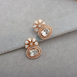 Tia Moissanite Designer Fashion Stud Earrings - Product Image 3