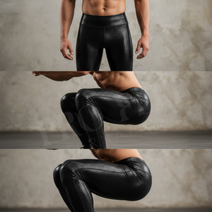 Workout Apparel OEM ODM Polyester Spandex Faux Leather Leggings Snake Texture Gym Running Stretch Skinny Weightlifting Pants - Product Image 4