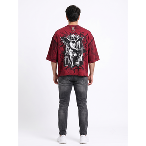 T-shirt graphique surdimensionné pour homme, délavé à l'acide, avec strass, impression en relief 380 GSM, 2XL, streetwear personnalisé, grammage lourd - Product Image 2