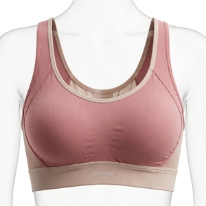 Sujetador Deportivo Rosa para Mujer, Transpirable, Tejido, con Soporte, Diseño Deportivo de Color Sólido - Product Image 1