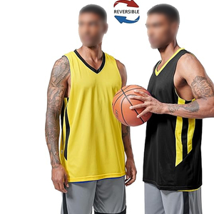 เสื้อบาสเก็ตบอลแบบซับลิเมชั่นสั่งทำพิเศษ คอวี แขนกุด ระบายเหงื่อได้ดี ผลิตจากโพลีเอสเตอร์ 100% เสื้อผ้ากีฬาสำหรับผู้ใหญ่แบบยูนิเซ็กซ์ สีเหลืองดำ - Product Image 6