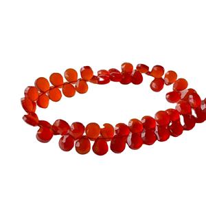 Natural <b>Red</b> Onyx Faceted Pear Shaped Briolette <b>Beads</b> Calibrated Gemstone for Jewelry 8 Inch Strand <b>Beads</b> Loose Stone - Product Image 1