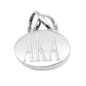 Collier Pendentif Ovale Infini en Argent AKA pour Femme – Design Élégant Inspiré des Sororités – Bijoux de Luxe Tendance Personnalisables - Product Image 1
