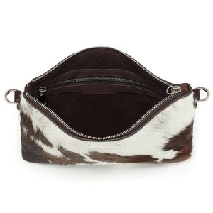 Sac fourre-tout classique en cuir véritable à poils, avec fermeture éclair, ouverture supérieure, sac à bandoulière, mode, multifonction, portable - Product Image 4