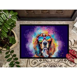 Alfombra de Entrada Antideslizante y Lavable de Pelo Corto con Diseño de Perro Hippie Cavalier Spaniel, 24x36 Pulgadas, para Interiores y Exteriores, Entrada, Patio, Muebles - Product Image 3