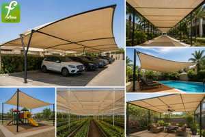 Camel Color beige shade net HDPE Shade Sail <b>Canopy</b> Waterproof <b>Sun</b> Shade for <b>Garden</b> Car Park Outdoor Farm Use - Product Image 3
