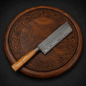 Custom Handmade Damascus Steel Nakiri Vegetable Cleaver <b>Knife</b> with Wooden <b>Handle</b> Leather Sheath Japanese Kitchen <b>Knife</b> OEM ODM - Product Image 5