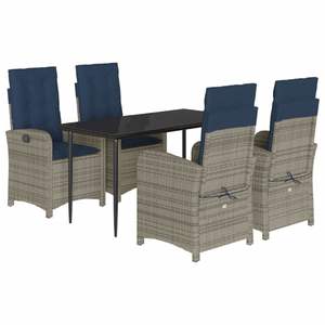 Conjunto de comedor para jardín en azul marino y gris - Product Image 2