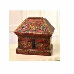 Boîte de rangement pour bijoux en bois faite à la main avec couvercle |   Organisateur de souvenirs décoratif - Product Image 6