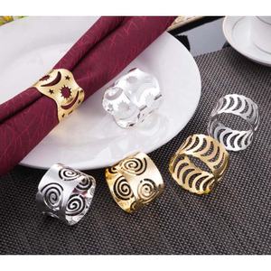 Serviettes en métal argenté de luxe découpées au laser, anneaux de serviette exclusifs de haute qualité, anneaux de serviette ronds en laiton faits à la main - Product Image 3