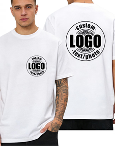 Custom Logo Men's T-Shirt Short Sleeve O-Neck 100% Cotton Jersey Fabric Digital Print 180g Back Print Regular Fit Casual Style - Product Image 2