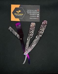 Nueva Navaja de Afeitar Plegable Recta con Diseño de Grano de Araña, Mango de Acero Inoxidable Sueco, Logotipo Personalizado, para Afeitar la Barba, Manual - Product Image 6