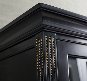 Vitrina de Dormitorio Minimalista de Madera de Caoba Sólida de Lujo Clásico con Puerta de Vidrio, Mueble Elegante para Almacenamiento de Curiosidades - Product Image 4