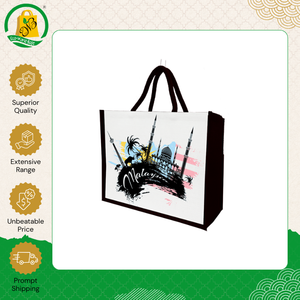 Indian Supplier Selling Best Quality Rope Handles Fashionable Printed Geometric Logo Pattern <b>Medium</b> Tote Jute <b>Bags</b> for Sale - Product Image 5