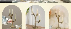 Luxury Geometric Metal Candle Holder Set with <b>White</b> Marble Base Modern Decorative Tabletop Centerpiece Decor - Product Image 4