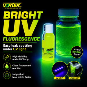 น้ำยาตรวจจับรอยรั่ว UV แบบเข้มข้น VORTEK VK8422 ขนาด 10 มล. สำหรับระบบปรับอากาศ ผสมกับน้ำมันทำความเย็น (อัตราส่วน 10 มล. ต่อ 150 มล.) ใช้งานได้ 5 ปี - Product Image 5