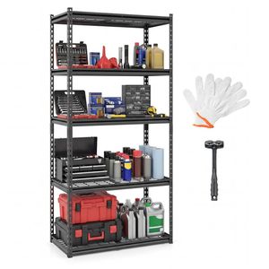 72\" Adjustable Height Metal Storage <b>Shelves</b> <b>for</b> Garage and <b>Kitchen</b> Anti-Tipping Kit Expandable Organizer Shelving <b>Units</b> - Product Image 1