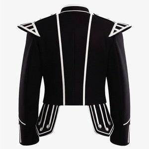 เสื้อแจ็คเก็ตขนสัตว์สก็อตสีดำทำมือ Ventoria Enterprises 2026 รุ่น Stand Doublet สำหรับนักดนตรีพายเปอร์ ตัดเย็บตามสั่งสำหรับฤดูหนาวในไฮแลนด์ - Product Image 2