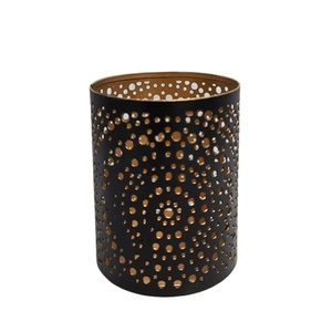 Pot de bougie rond martelé en aluminium décoratif pour la maison, couleur or en laiton, Style moderne, pot de bougie en métal en vrac - Product Image 5