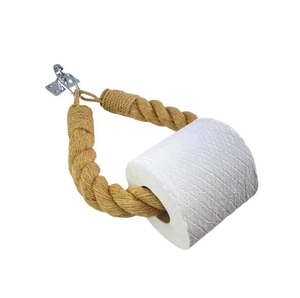 Support mural créatif en corde tressée pour rouleau de papier toilette et organisateurs de rangement – Crochet en corde de chanvre tressée pour toilettes - Product Image 2