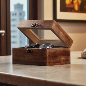 AHTE MANUEXPO UR-065 Wooden Watch Box for Men Antique Wood Crafted 6-Slot Watch <b>Display</b> <b>Case</b> Storage Organizer Anniversary Gift - Product Image 3
