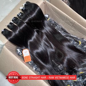 Prêt à expédier 100% vietnamien SDD os cheveux raides Machine trame courte longueur extensions de cheveux vierges bruts longue durée de vie - Product Image 3