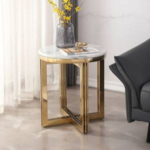 Hotel Luxury Furniture Marble Top <b>Side</b> <b>Tables</b> <b>Gold</b> Plated Metal Round End <b>Table</b> for Living Room, Hotel, Office Manufacture - Product Image 5