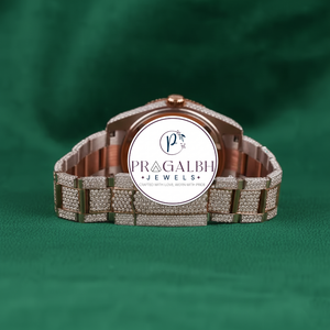 นาฬิกา Pragalbh Jewels ประดับเพชรสำหรับผู้ชาย ระบบออโตเมติก ตัวเรือนสแตนเลสสตีลสองสี นาฬิกาแบบสั่งทำพิเศษ - Product Image 5