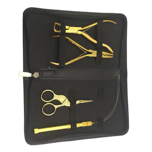 4 Pcs Kit Hair Extension Rings Beads Remover Gold Color Coated <b>Plier</b> Stainless Steel Hair Extension <b>Pliers</b> <b>Set</b> With Zipper Pouch - Product Image 2