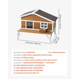 Casa para Gatos con Plataforma Grande y Aislamiento Completo de Espuma, Refugio Elevado para Gatos, Impermeable, de Madera, para Gatos Silvestres - Product Image 4