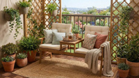 Ensemble de meubles modernes et durables en corde tressée avec structure en contreplaqué de pin américain, pliable pour l'extérieur, le jardin, la ferme et l'hôtel