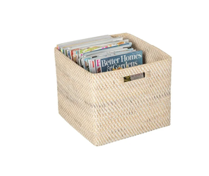 Artex HaiNam <b>Square</b> Natural Rattan Storage <b>Basket</b> With Handles Rustic Multi-Purpose Organizer - Product Image 4